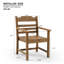 2 pièces Chaise de salle à manger de patio avec accoudoirs, hanches, grain de bois pour la cour arrière de la piscine, résistance, accoudoirs brun clair, matériau des hanches, surface de l'eau, coloration-1518380338
