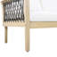 Ensemble de causeuse et table basse d'extérieur en bois d'acacia avec corde tissée à la main, finition teck-360934830-360934829