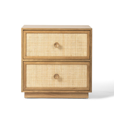 Lorien 2-Drawer Natural Cane Nightstand