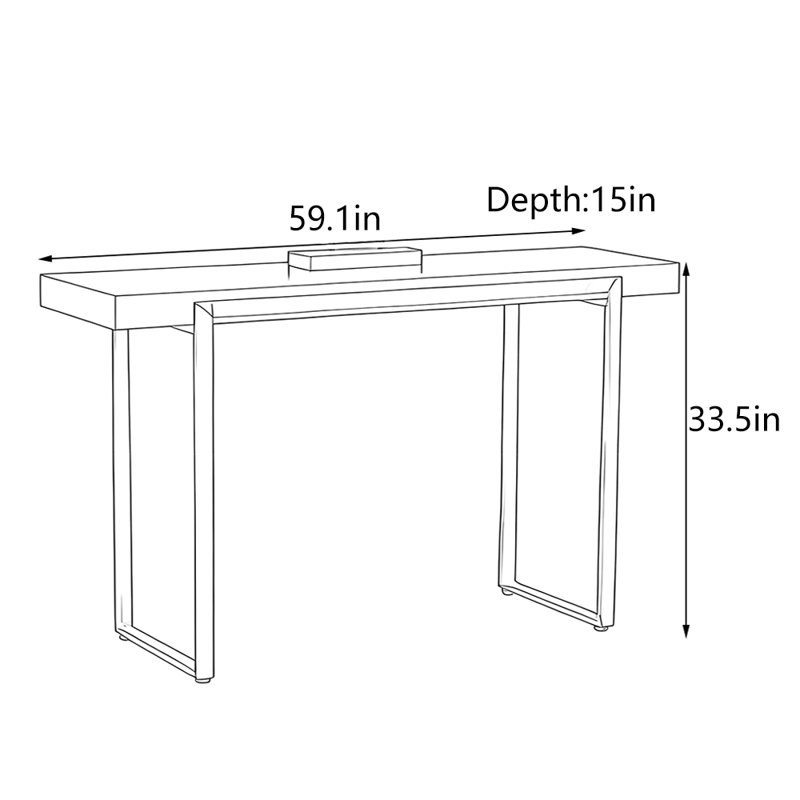 Console Minimalist Luxury, H 33,5 po x l 59,1 po x P 13 po
