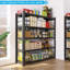 Étagère de rangement minimaliste réglable de 83,86 pouces de hauteur à 5 niveaux en acier noir mat pour garage et garde-manger