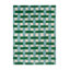Hand Tufted Wool Geometric Area Rug in Emerald/Aquamarine