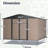 Metal Storage Shed 10' X 10', Brown, Lockable, Ventilated For Garden Tools & Equipment Outdoor Shed, Patio-125340179-125340178