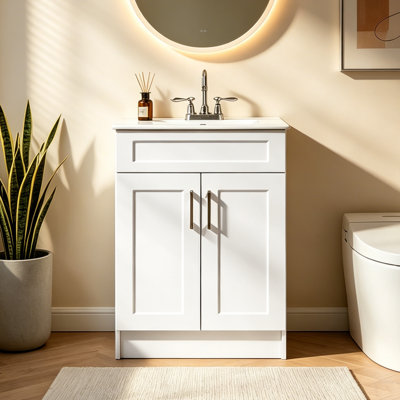 Meuble-lavabo simple 24 po avec comptoir en céramique Morden