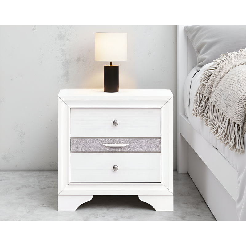 Table de chevet blanche Torring, Blanc