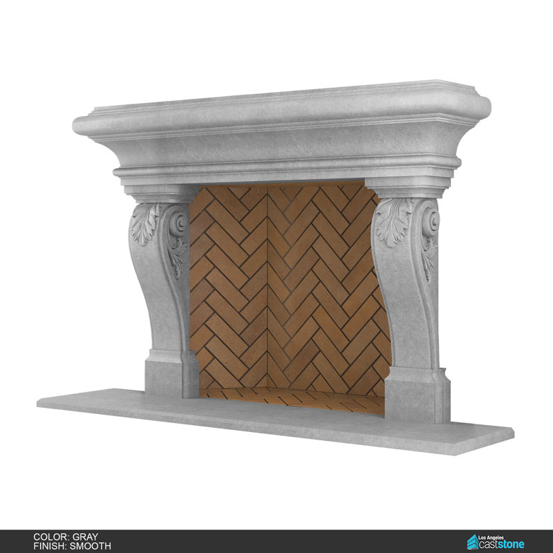 Adana Fireplace Surround, Smooth Gray
