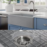 Luxury 33" L x 20" W Dual Mount Kitchen Sink with Basket Strainer