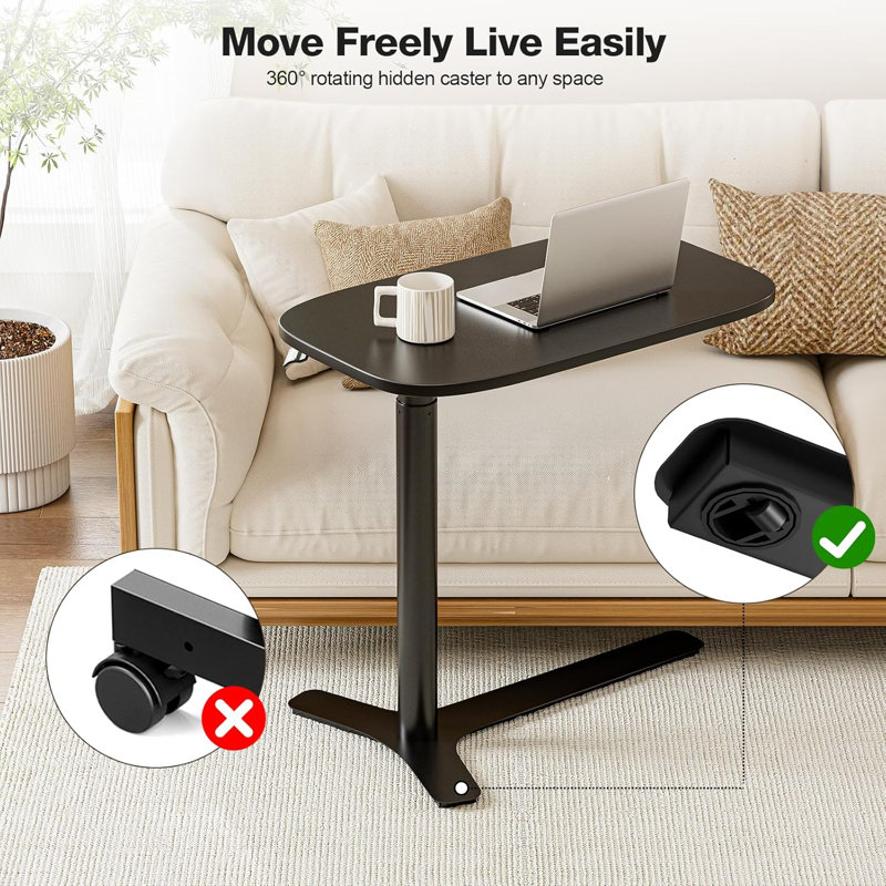 30" Large Overbed Table With Wheels Adjustable Height Ideal Bedside Table For Home Medical Use - Rolling Table For Hospital - Over Bed Desk,Versatile Bedside, Lap Desk, Laptop Stand
