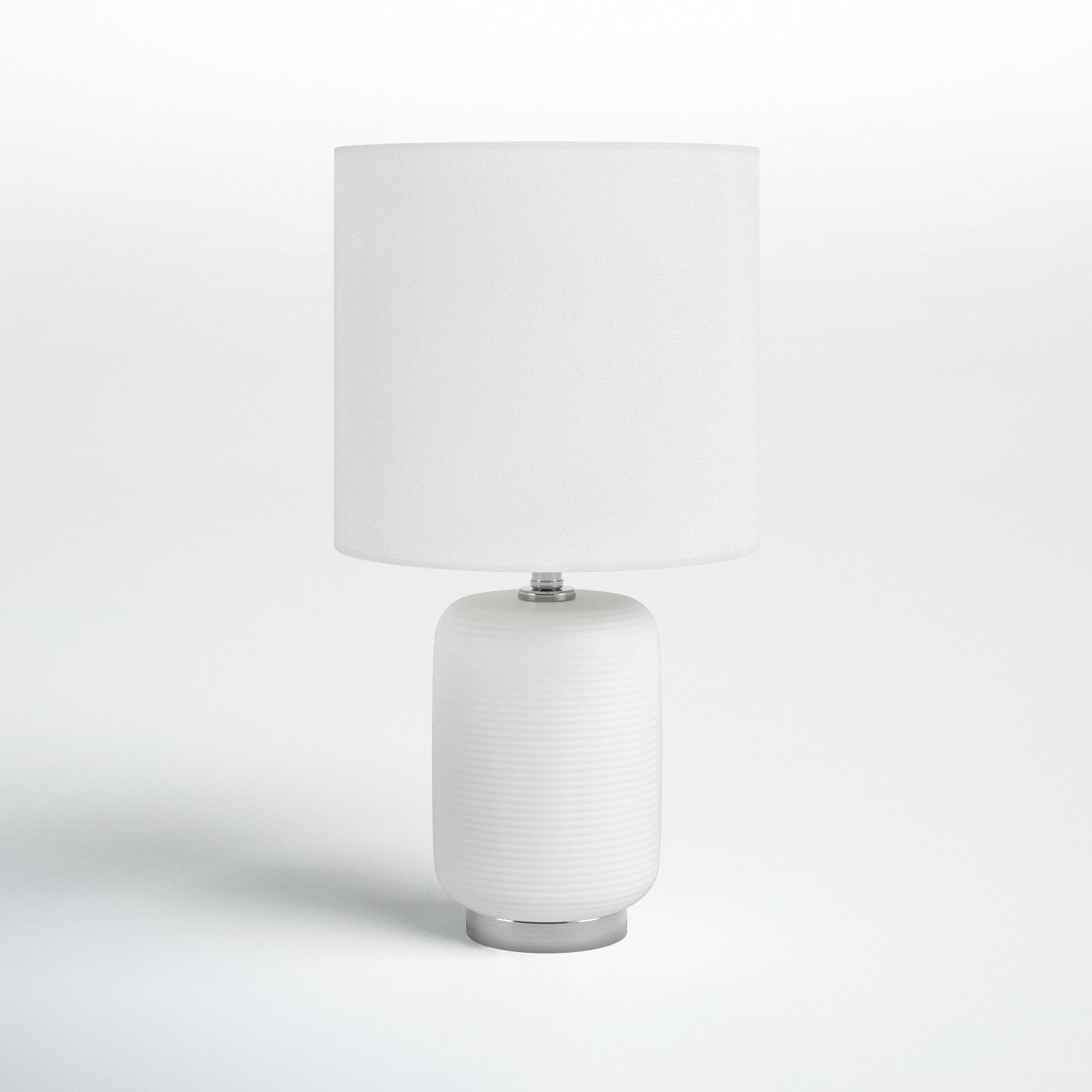 Gracie Table Lamp, Matte White/Brushed Nickel
