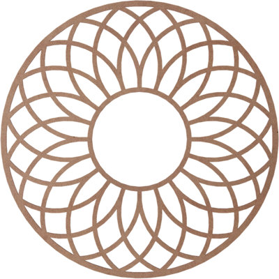 Médaillon de plafond en bois ajouré 32 po x 32 po x P 11 po x P 3/8 po, cerisier