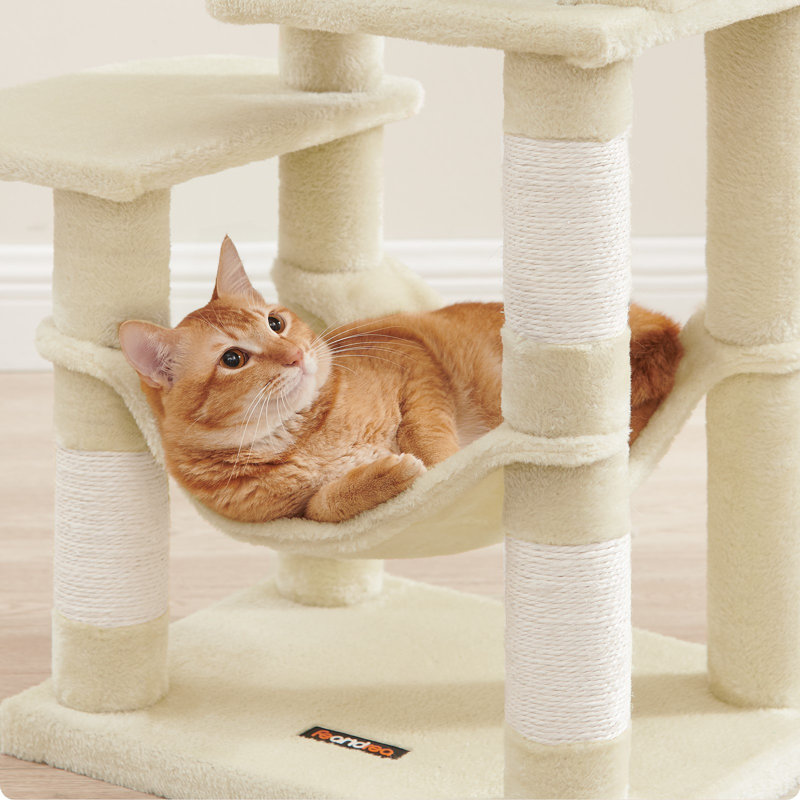 Arbre à chat à niveaux multiples 44,1 pouces, Beige