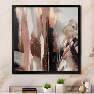 «Brown and Black Beyond Boundaries I», art abstrait encadré