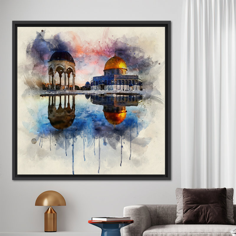 Print on Canvas, 20 cm H x 20 cm W, Framed Print without Mat, Black