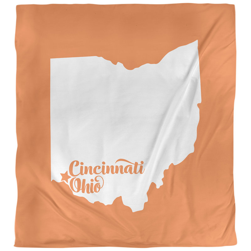 Housse de couette cincinnati ohio, Orange, Polyester brossé