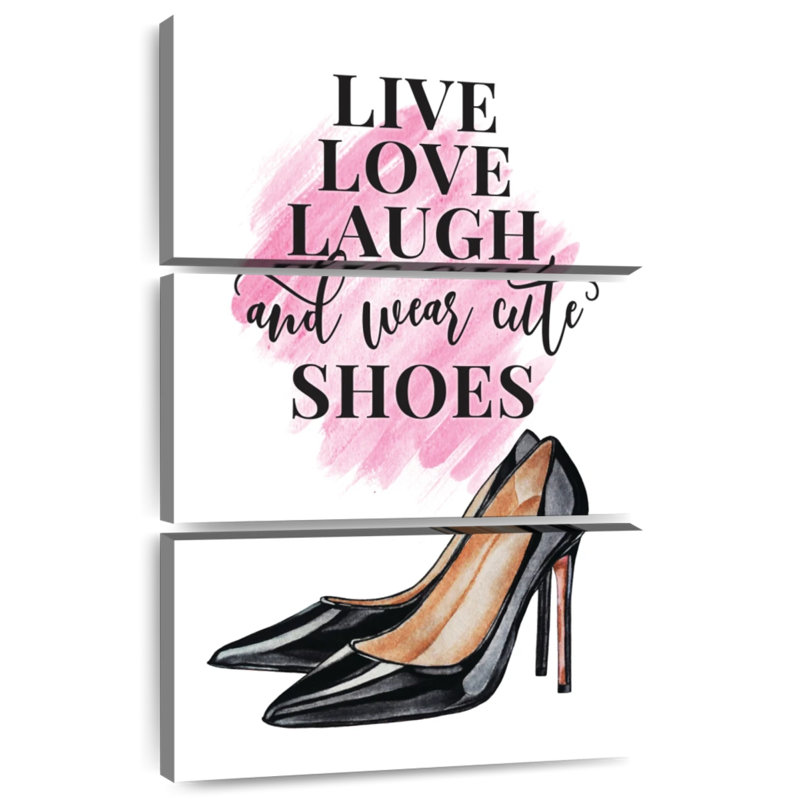 Tergel Live Laugh Love Shoes, typographie, H 32 po x l 20 po