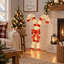 Décoration de Noël pré-éclairée en forme de canne de bonbon et d'arc rouge avec lumières DEL blanc chaud