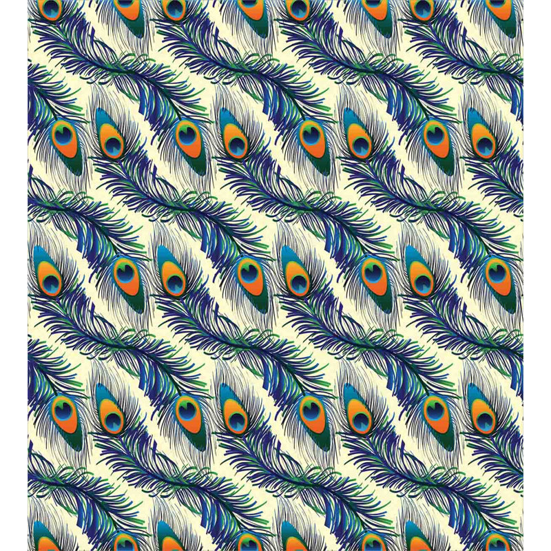 Navy Blue Green Ornamental Peacock Queen Duvet Cover Set
