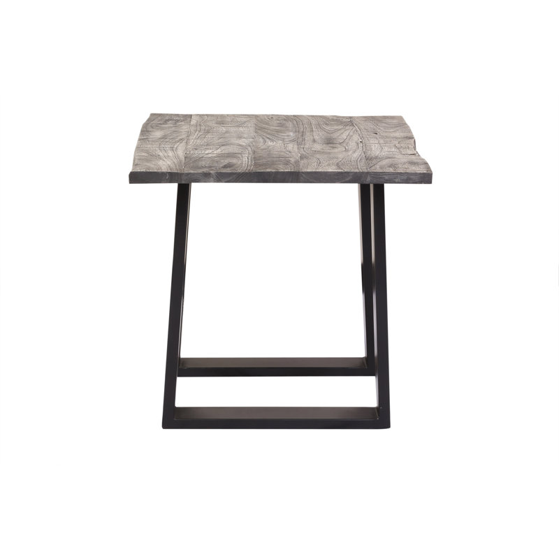 Pineview Solid Wood Top End Table, Grey