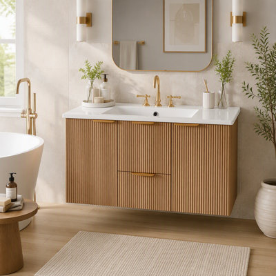 Meuble-lavabo simple 36 po avec comptoir en céramique