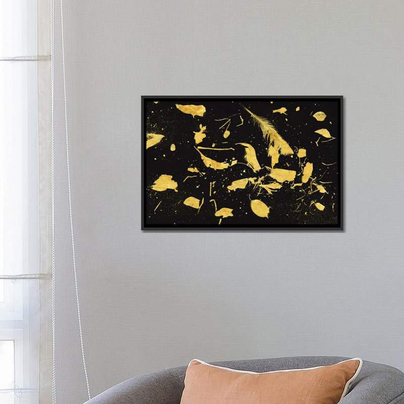 « gold poussiere i » par florent bodart, reproduction d’impression sur toile tendue, H 18 po x l 26 po x P 1,5 po