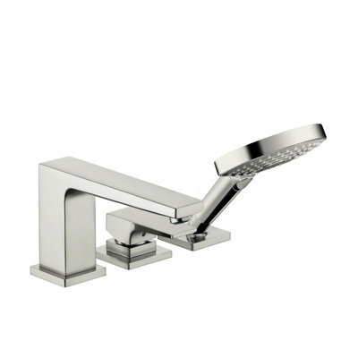 Garniture de robinet de baignoire romaine à poignée simple avec inverseur et douchette Metropol