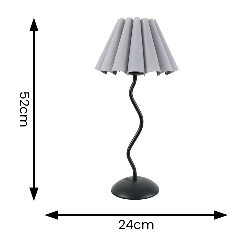 Rushon Metal Table Lamp, Yes, Gray