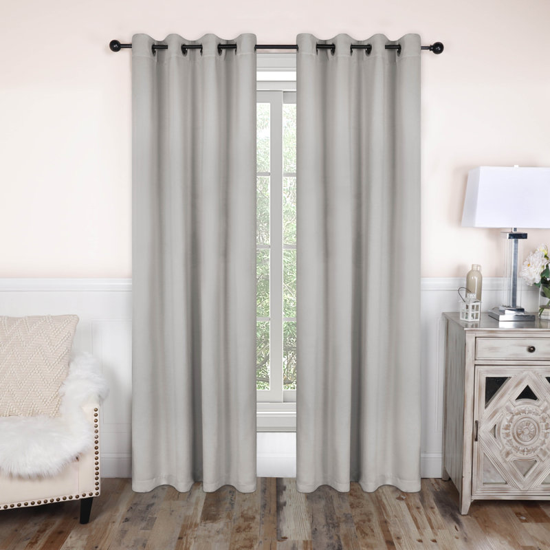 Chrome Blackout Polyester Window Panel Set, 52" x 84"