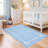 9x12 Scalloped Area Rug Living Room Washable Rugs, Large Modern Bow Bordered Neutral Rug with Low Pile & Non Slip TPR Backing, Stain Resistant Indoor Carpet for Bedroom Nursery Playroom, Blue-717813408