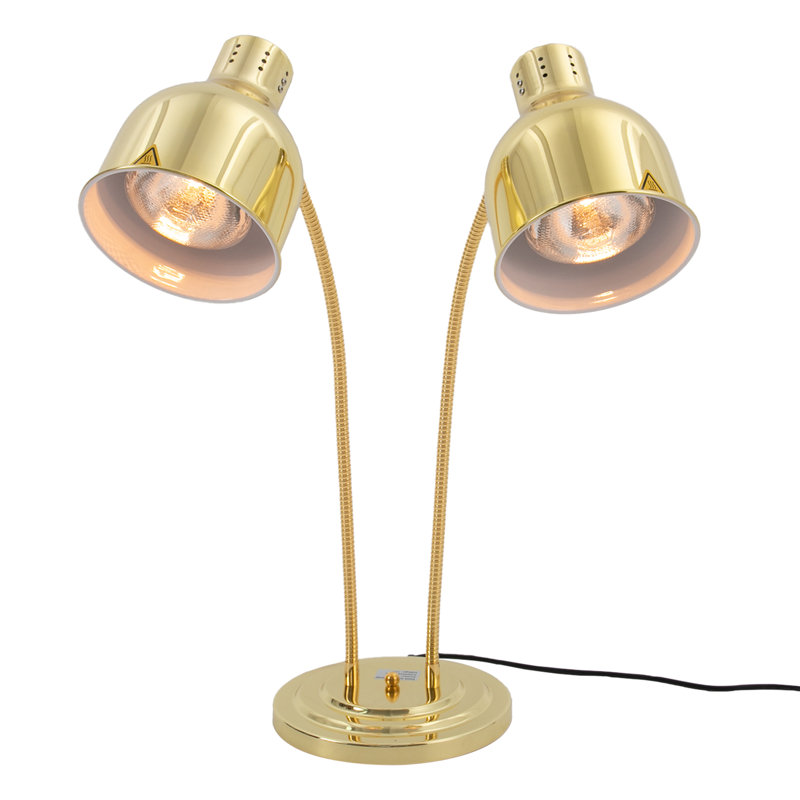 2-Head Food Warming Light 500W, Gold