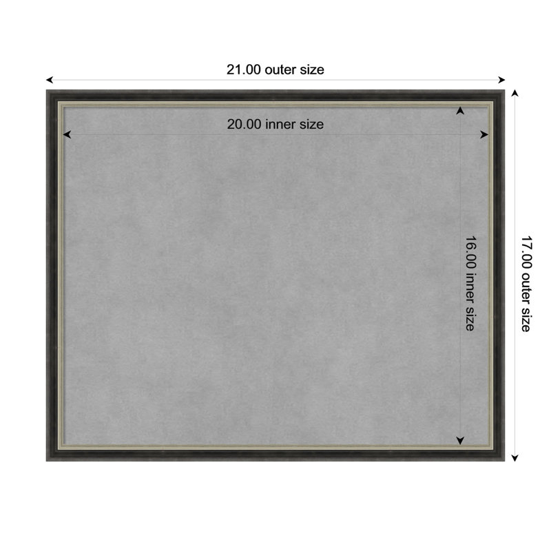 Tableau magnétique magnétique en métal, 17" H x 21" W