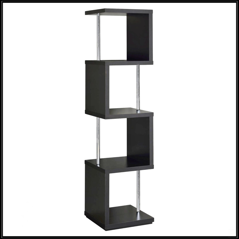 4-Tier Bookcase, Black/Chrome