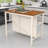 Doru Rustic 45" Stationary Kitchen Island, Rubberwood Butcher Block Dining Table with Open Shelves-912234547