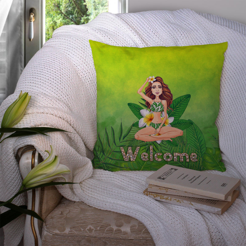 Coussin décoratif intérieur/extérieur tapis bikini summer bougon, 14 po x 14 po