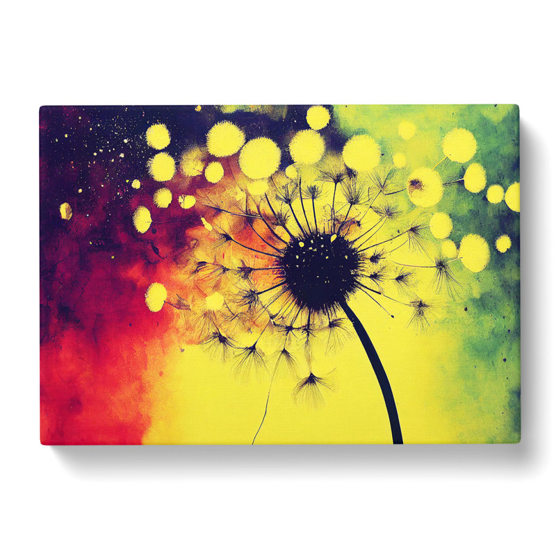 Dandelion Paint Splash Vol.1 - Wrapped Canvas Print, 50cm H x 76cm W x 3cm D