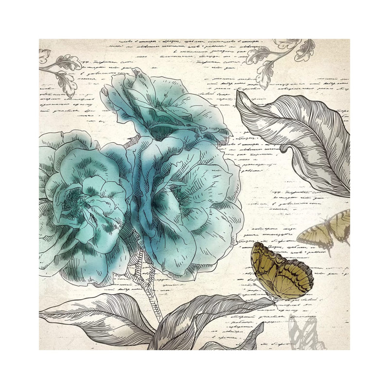 Blooming Teal II by Aimee Wilson - Wrapped Canvas Print, 66.04 cm H x 66.04 cm W x 3.175 cm D