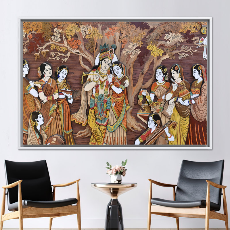 Print on Canvas, White, Framed Print without Mat, 60 cm H x 90 cm W