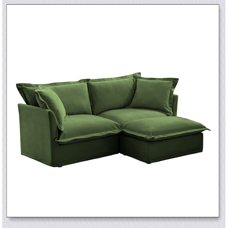 Canapé modulaire convertible confortable avec coussins détachables et repose-pieds, parfait pour les sièges polyvalents et la détente.