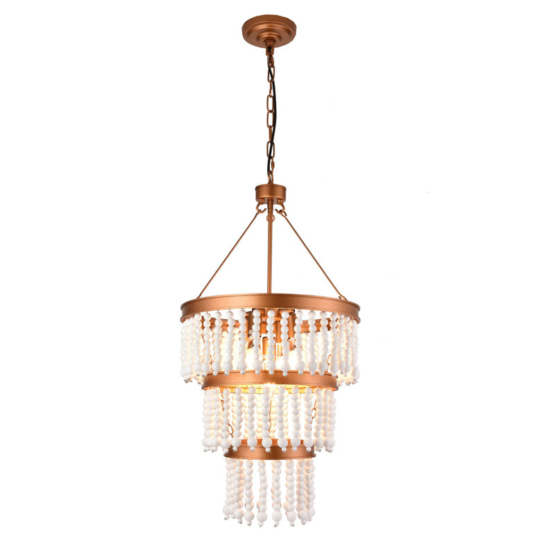 Lustre perlé à 5 lumières classique / traditionnel