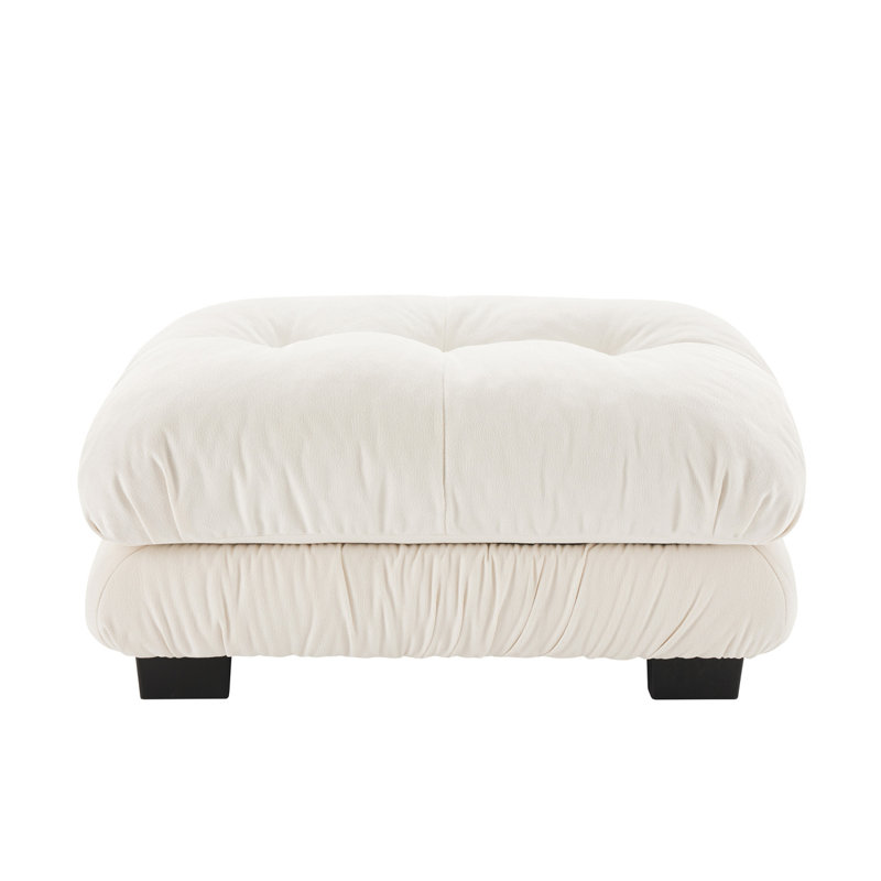 Modern Ottoman Ottoman Living, Chenille Ottoman, White