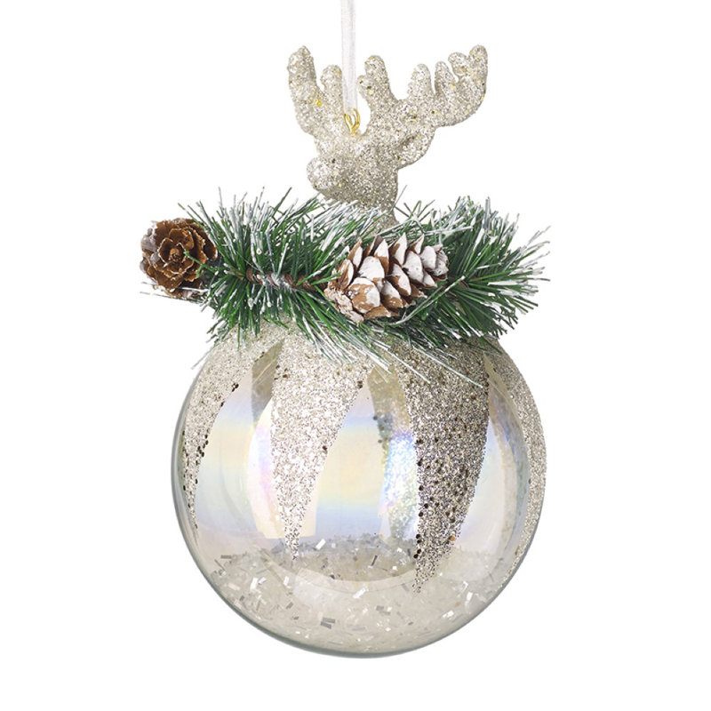 14cm Reindeer Ball Ornament
