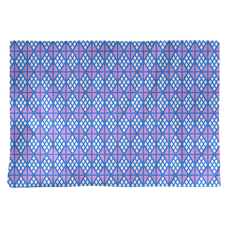Napperon en coton 18 po Classic Diamonds, Bleu / Mauve