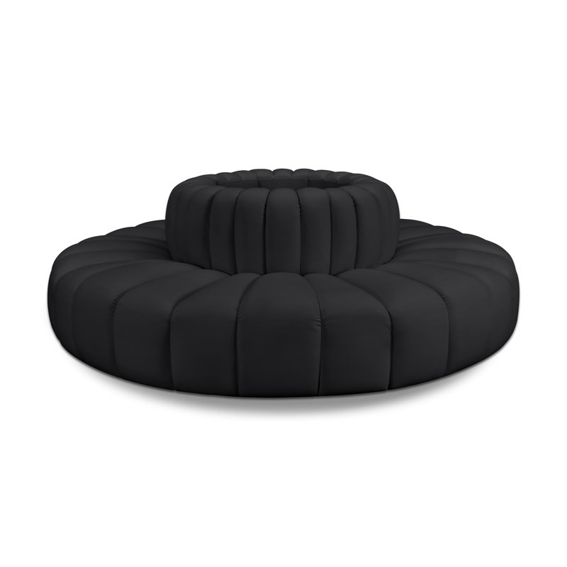 Canapé en cuir végétalien Hodum, Cuir végétalien noir