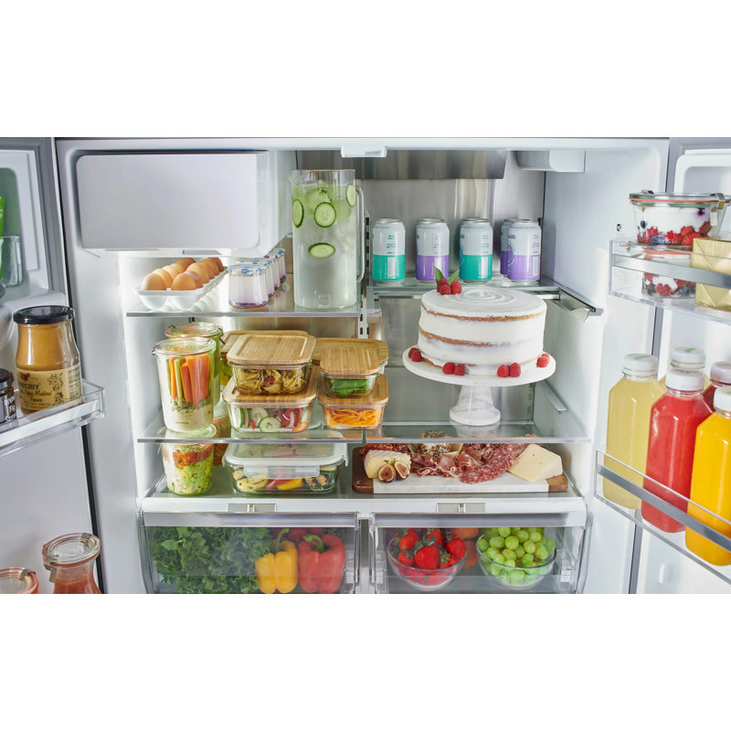 Free-Standing Fridge-Freezer, Black Stainless Steel