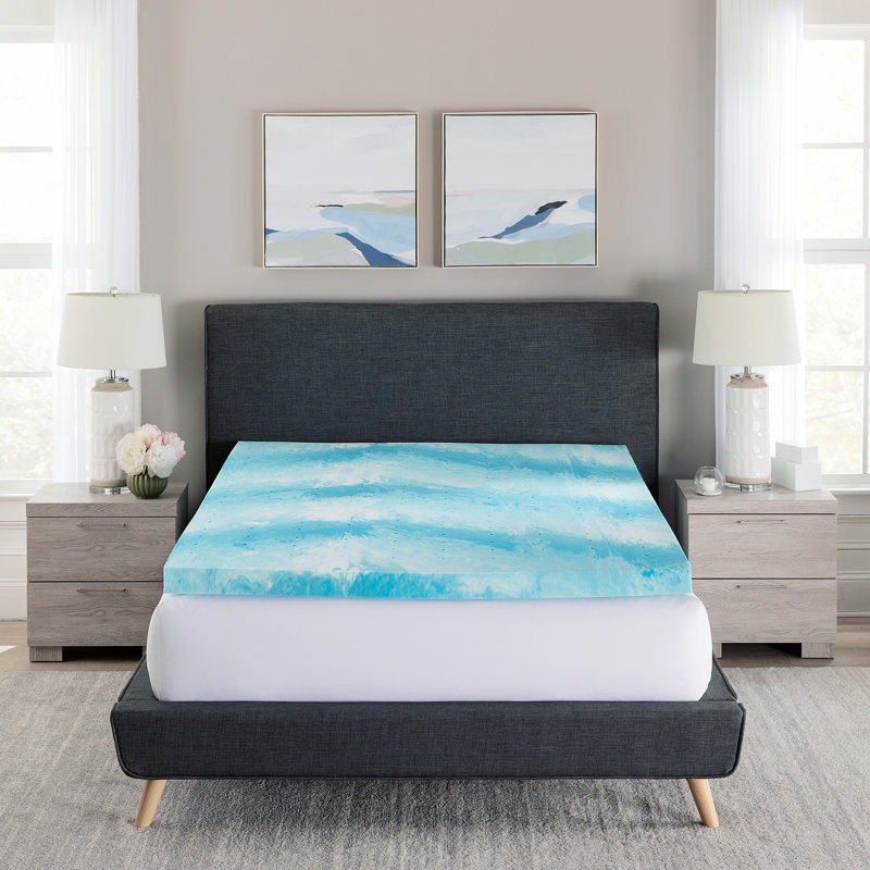 Gel Swirl Memory Foam Mattress Topper, Queen, 3"