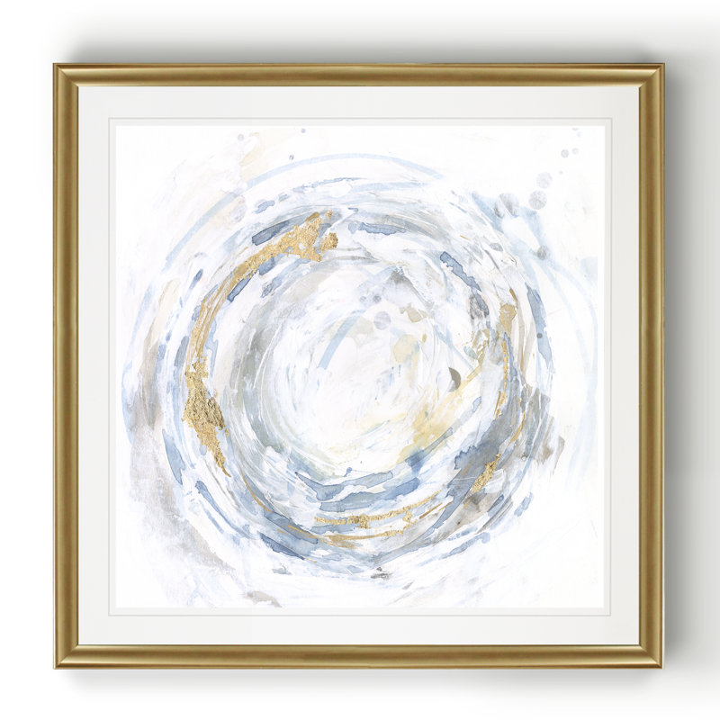 Tourbillon Halcyon I - Tableau encadré sous verre acrylique, grand format, idéal pour le salon, Cadre doré