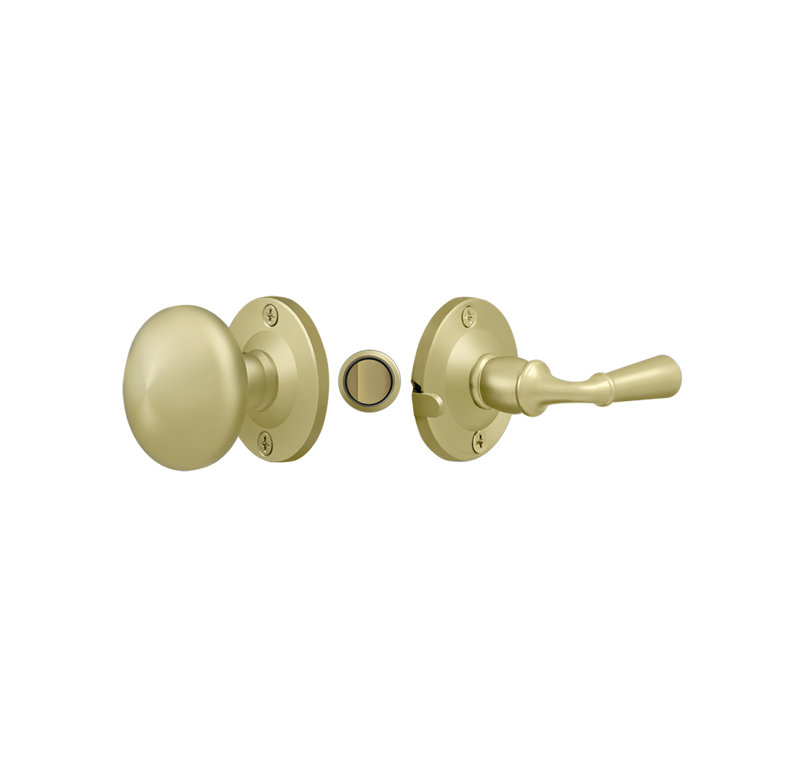 Loquet pour porte de tempête Deltana SDL980U3, rond, serrure tubulaire en laiton poli, Laiton poli