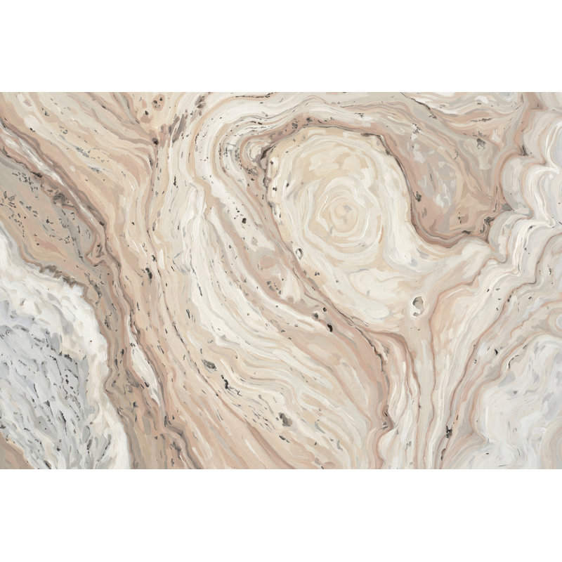 Papier peint abstrait beige marbré, L 75,96 po x l 114 po