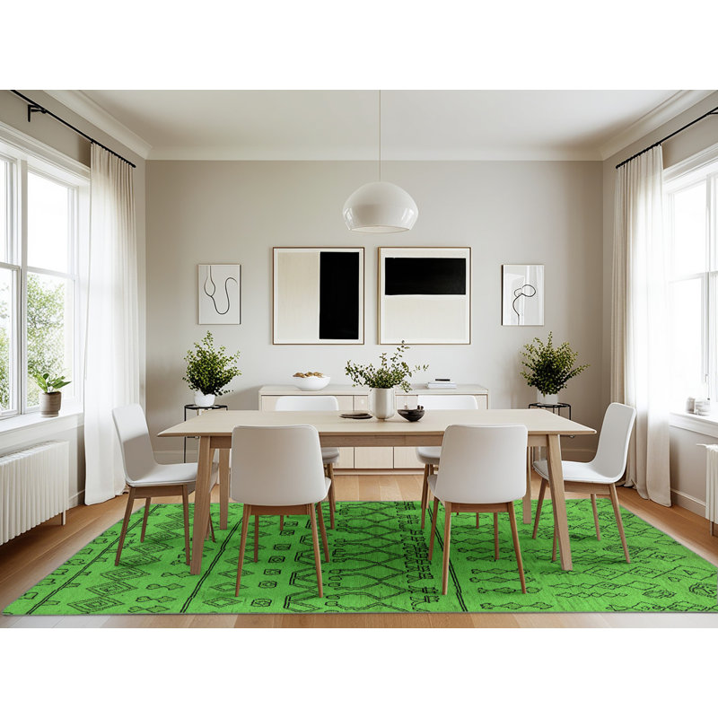 Tapis verts Mid-Century 1242, Rectangle 7 pi x 10 pi