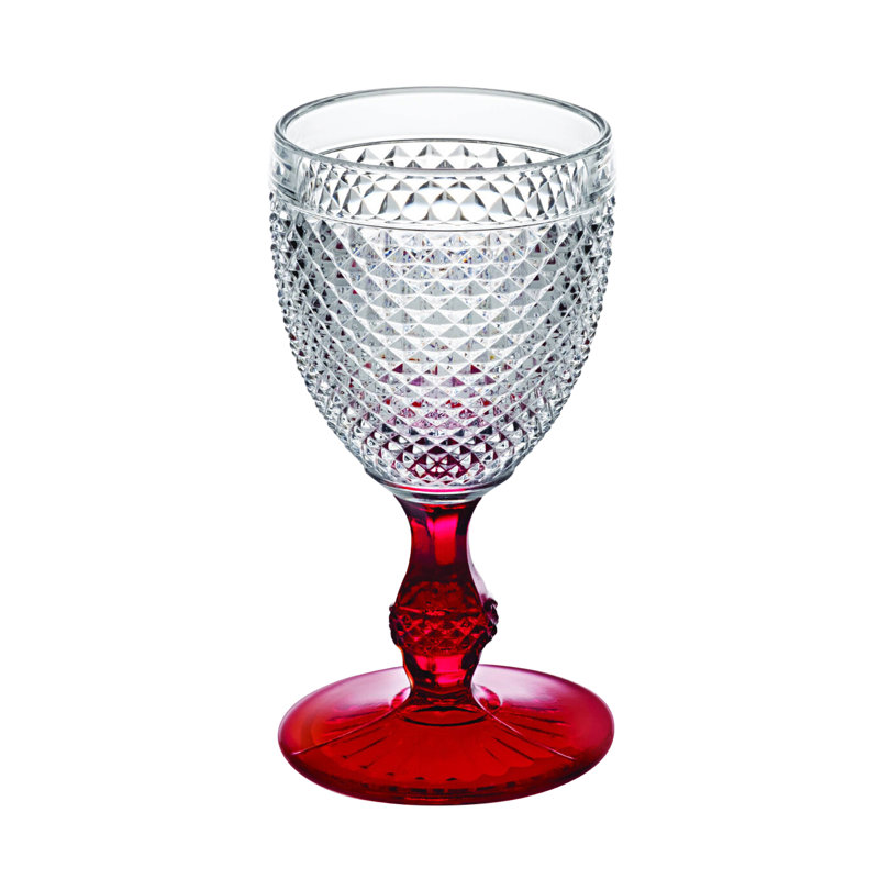 Bicos Bicolor 9,47 oz Verre à vin rouge, Transparent / Rouge