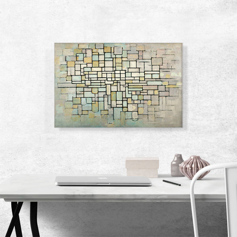 "Composition 1913" par Piet Mondrian, reproduction d'art sur toile tendue, H 18 po x l 26 po x P 0,75 po